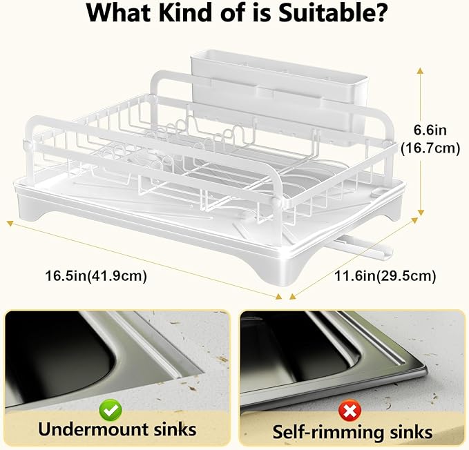 LIYI Dish Drying Rack for Kitchen Counter