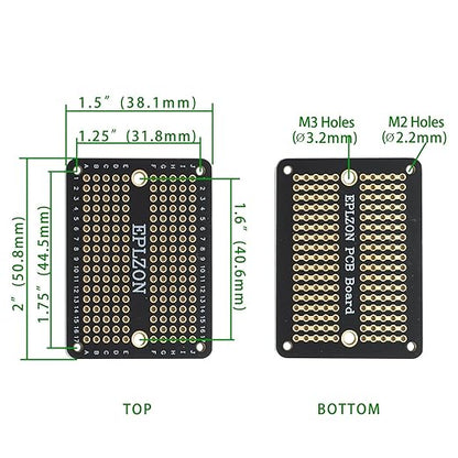 Solderable Breadboard Mini PCB Board Gold-Plated Solder Breadboard for DIY Electronics Projects Apply to Soldering Projects 2.0"x1.5" Mixed Color(Pack of 10 Pcs,Black)