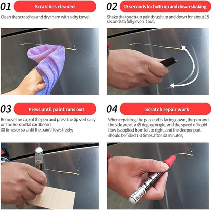 Carhoo A68 Platinum Gray Touch Up Paint Compatible with BMW, Genuine Custom Color Car Touch Up Paint, With Pen Tip & Fine Brush - 0.56 Fl Oz(16ml)