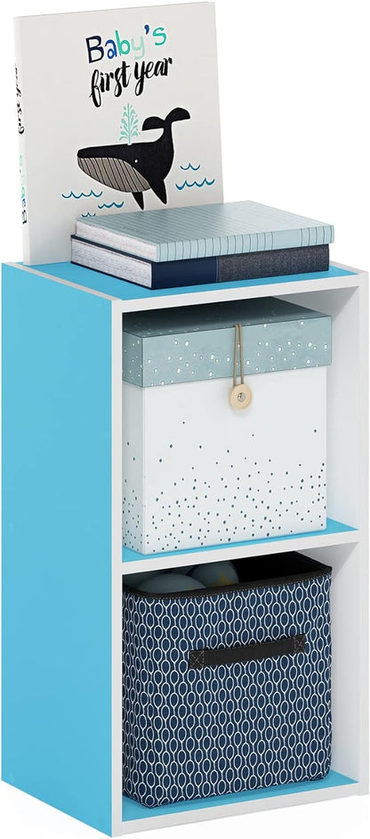 Furinno PASIR Book Shelf, 2-Tier Modern Bookshelf, Open Shelves Bookcase 9 x 12