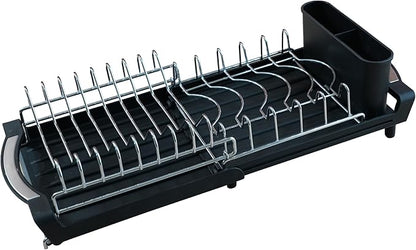 Dish Drying Rack Compact Expandable Double-Decker: Stainless, Rust-Proof