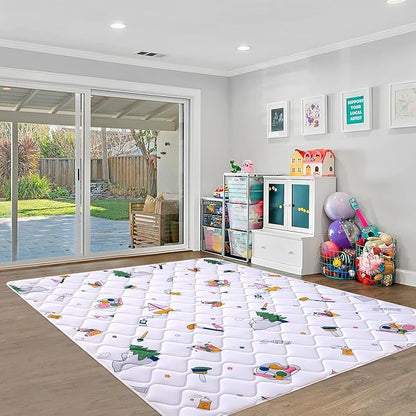Baby Play Mat - 6ft X 4ft,Premium Thicker Foam One-Piece Crawling Mat, Machine Washable, Extra Large Anti-Slip Activity Playmat for Babies, Toddlers & Infants