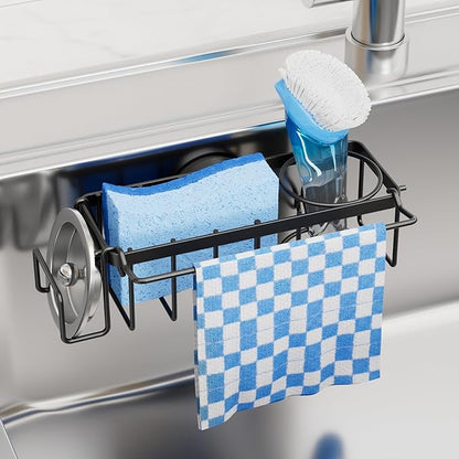 TAILI 4-in-1 Sink Caddy with Strong Suction Cup, Sponge Holder