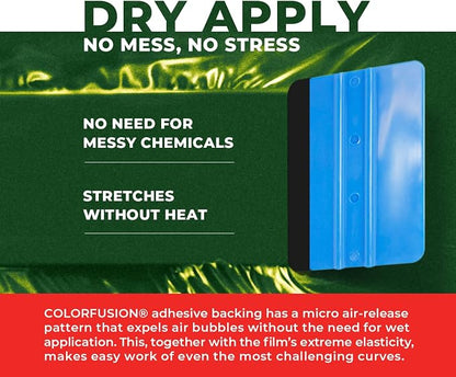 ColorFusion PPF by VViViD, Gloss Urban Green Dry Apply PPF Vinyl Car Wrap Roll 1.3ft x 5ft