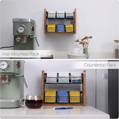 HTB 2 Tier Tea Organizer for Tea Bags, Tea Bag Holder