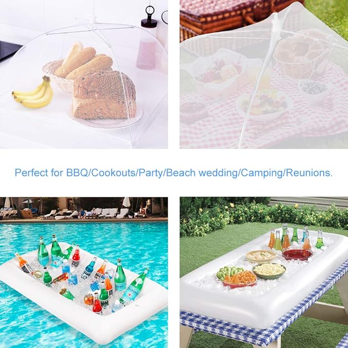 1PCS Inflatable Serving Bars and 3PCS Mesh Food Umbrella Covers Tent