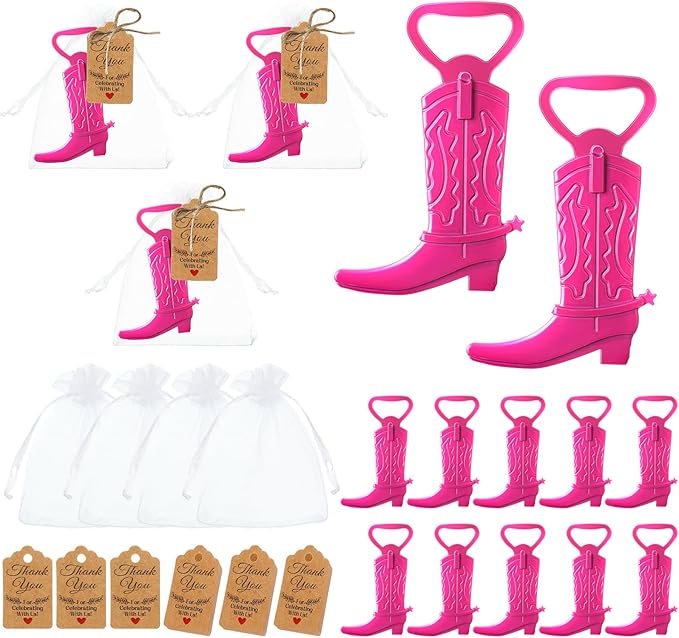 Meanplan 99 Pcs Cowboy Boot Bottle Opener Set Cowgirl Western Derby Wedding