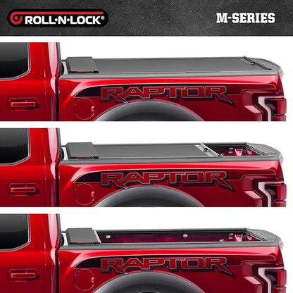 RealTruck Roll-N-Lock M-Series Retractable Truck Bed Tonneau Cover | LG225M | Fits 2019 - 2025 Chevy/GMC Silverado/Sierra, works w/ MultiPro/Flex tailgate 8' Bed (96.3")