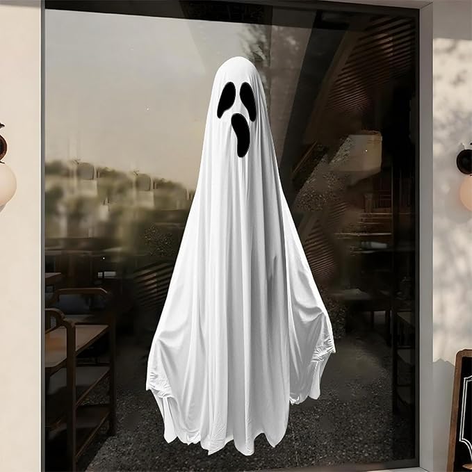 Halloween Ghost Window Clings for Glass 1 Sheets Ghost Window Decals Spooky Window Stickers Reusable Windows Cling for Halloween Fall Party Supplies Home School Office Glass Decorations