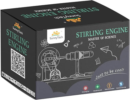 Sunnytech Hot Air Stirling Engine Motor Model Educational Toy Electricity Generator Colorful LED SC (SC005)