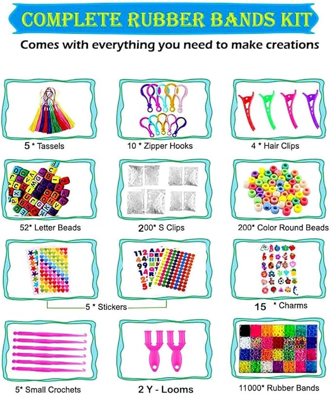 12080+ Loom Bands Kit, Rubber Bands for Bracelet Making Kit, DIY Art Craft Loom Bracelet Kit,2025 Creativity Birthday Gift Ideal Christmas Gifts