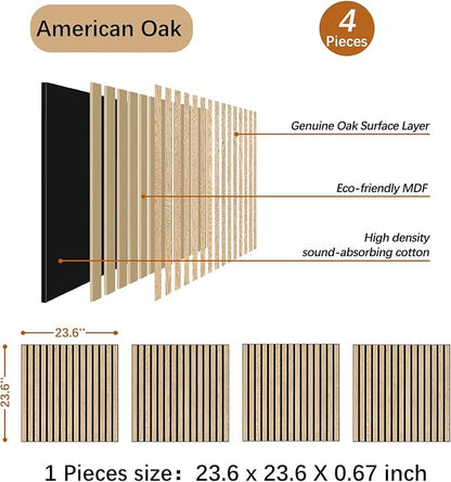 ARMURO Acoustic Wood Panels for Wall 4-Pack