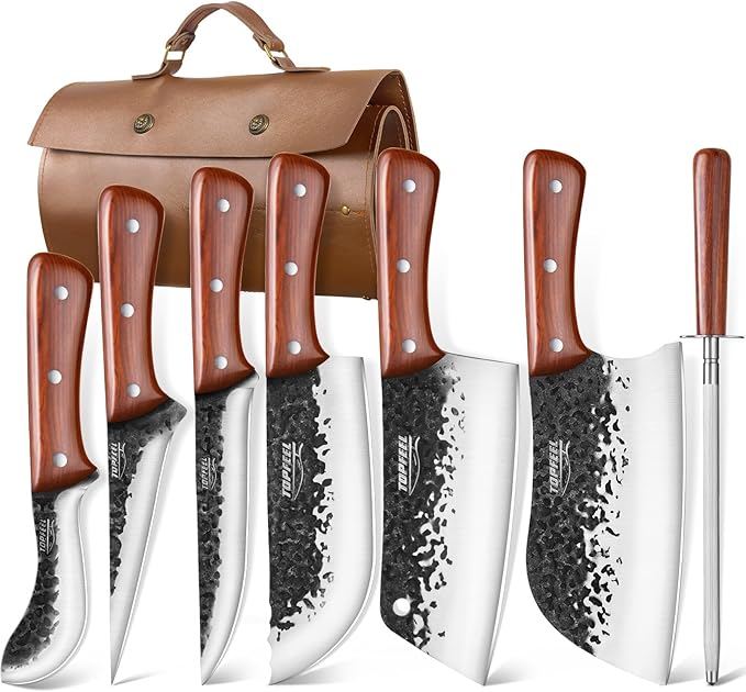 Topfeel 8PCS Chef Butcher Fish Knife Set