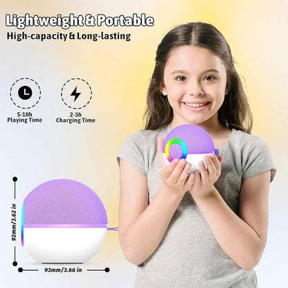 Karaoke Microphone Machine Toys for Kids Adults, Mini Portable Bluetooth Speaker with 2 Wireless Mics, Christmas Birthday Gifts for Boys Girls Ages 3 4 5 6 7 8 9 10 11 12+ Year (Purple)