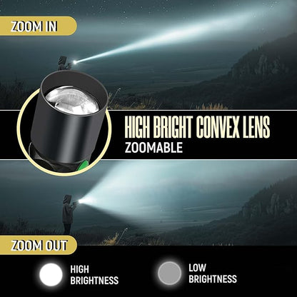 LED Neck Light, 2Pack 1800Lumens Rechargeable Neck Flashlight with Magnetic Base, Detachable Neck Work Light with Zoomable Flashlight, Flexible Around Mechanic Neck Lamp for Car Repairing Reading
