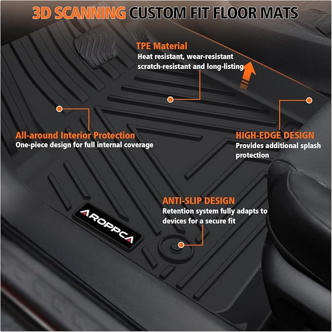 All Weather Car Floor Mats Cargo Liner with Backrest Mat for 2026 Hyundai Palisade 7&8 Seats Hybrid, TPE Rubber Liners Full Set Automotive Mats for 2026 Hyundai Palisade Accessories