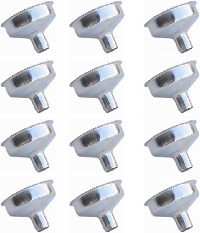 12 Pcs Stainless Steel Mini Funnels 1.25 Inch