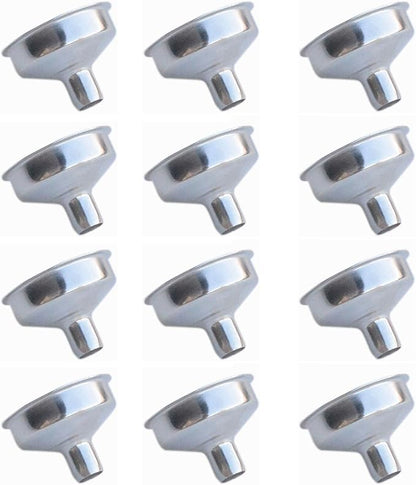 12 Pcs Stainless Steel Mini Funnels 1.25 Inch