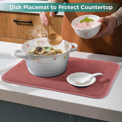 GeeRic Microfiber Dish Drying Mat, Super Absorbent Kitchen Dish Drying Pad