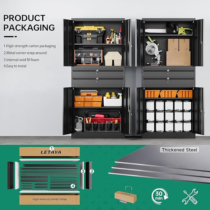 Letaya Metal Garage Storage Cabinet