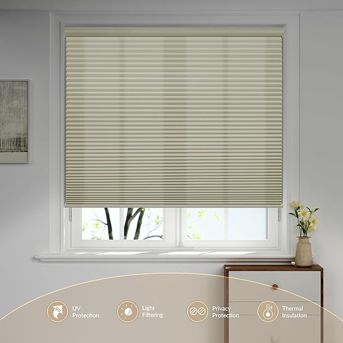 Boolegon Motorized Blinds with Remote, Light Filtering Smart Blinds, Automatic