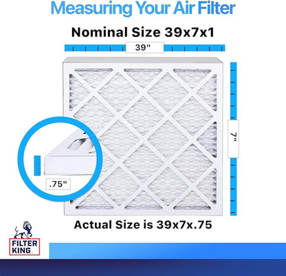 Filter King 39x7x1 Air Filter | 4-PACK | MERV 8 HVAC Pleated A/C Furnace