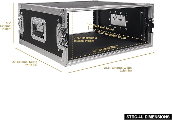 Sound Town 4U PA/DJ Rack/Road Case,