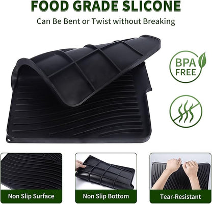 Silicone Dish Drying Mat 16x13, Food-Grade Silicone, Easy Clean Pad