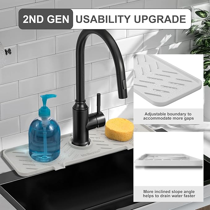 Silicone Faucet Mat for Kitchen Sink – Gen 2 Splash Guard