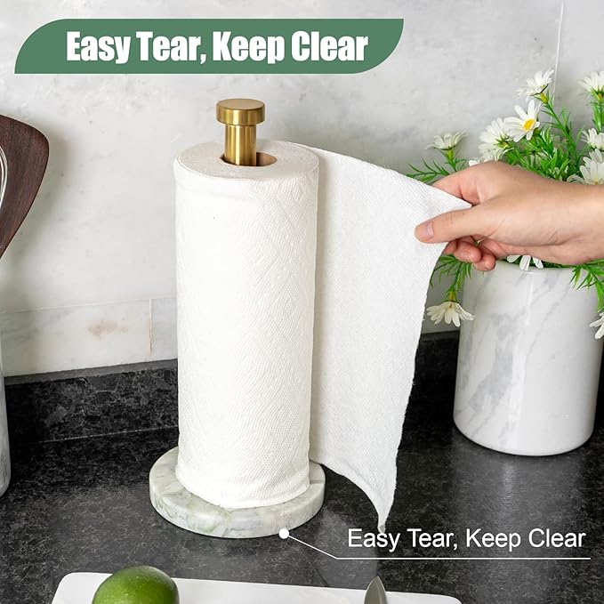 Koville Genuine Marble Paper Towel Holder Countertop,