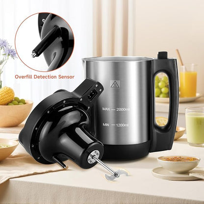Homtone Soup Maker 2L, Makes 2-6 Servings, 6-in-1 Multifunctional Smooth and
