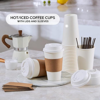 JOLLY PARTY 20 oz Paper Coffee Cups, Disposable Paper Coffee Cup