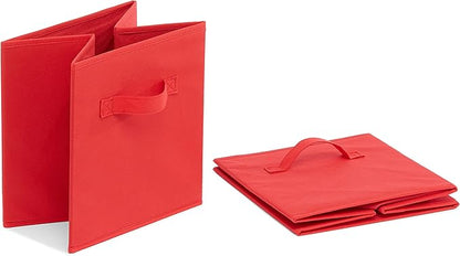 Amazon Basics Cube Organizer Storage Bins Handles, Collapsible Fabric,