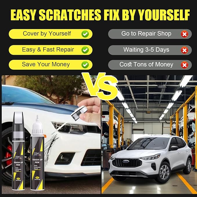 XNA Oxford White(Z1) for Ford Touch Up Paint, Car Scratch Remover for Nicks and Chips Repair, 2-In-1 Quick & Easy Fix Car Scratch Repair Kit with Exact Color-Matched