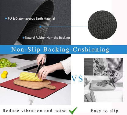 Dish Drying Mat for Kitchen Counter, Drying Mat for Dish Rack, Absorbent Hide