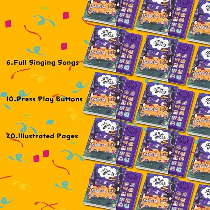 Steve and Maggie Sing-Alongs 10-Button Safe & Sound Book | Interactive Halloween Toys for Kids Ages 3-8 | Learning Books with Music Gifts for Boys & Girl