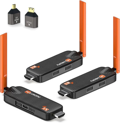 Wireless HDMI Transmitter and 2 Receivers, Support Up to 6 Receivers, 5.8G