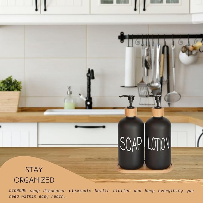 Black Soap Dispenser Bathroom Set, Set