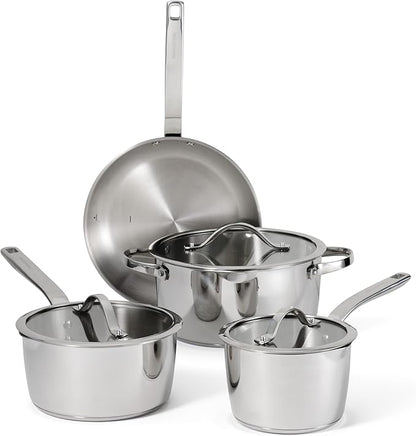 Tramontina Tempo Tri-Ply Base Stainless Steel 7-Piece Cookware Set