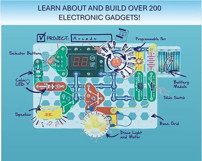 Snap Circuits “Arcade”, Electronics Exploration Kit, Stem Activities for Ages 8+, Full Color Project Manual (SCA-200)