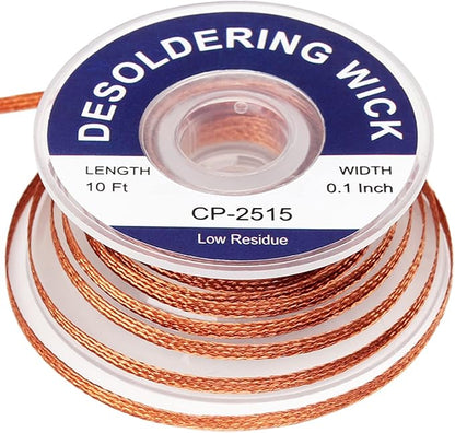 solder wick braid 10ft Length Desoldering Wick Braid Remover Tool Solder Sucker 1 piece No-Clean soldering Wick Wire Roll and Disassemble Electrical Components