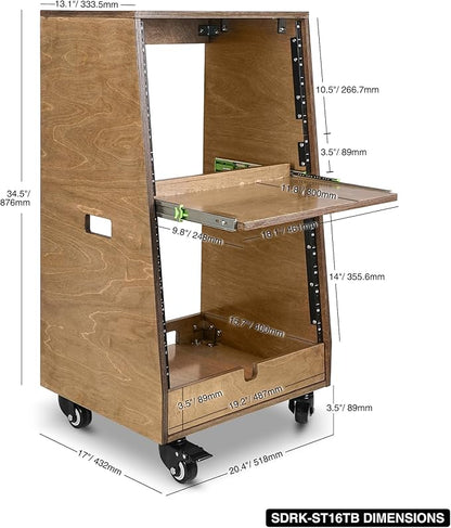 Sound Town DIY Slanted 16U Studio Rack,
