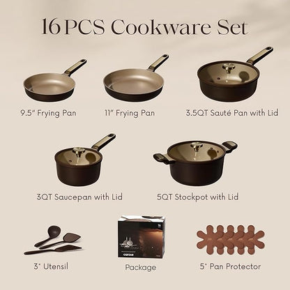 CAROTE Pots and Pans Set Nonstick, Dishwasher, RV/Camping Cookware Set