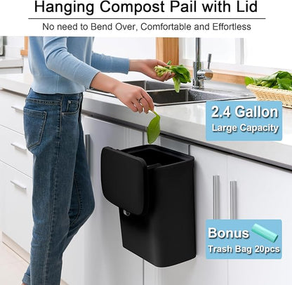Tiyafuro 2.4 Gallon Kitchen Compost Bin