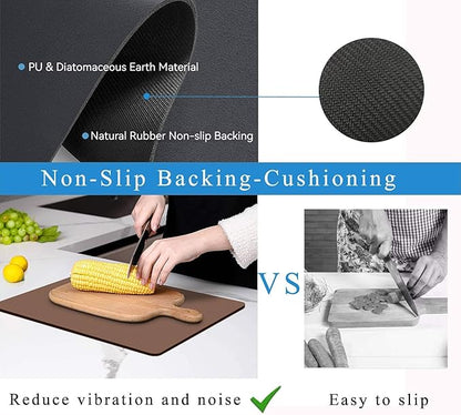 Dish Drying Mat for Kitchen Counter, Drying Mat for Dish Rack, Absorbent Hide