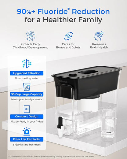 Waterdrop Fluoride-Reducing Water Filter Dispenser, 150-Gallon Long-Life