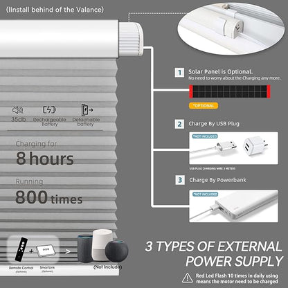 SmartWings Motorized Cellular Shades, Honeycomb Blinds Compatible