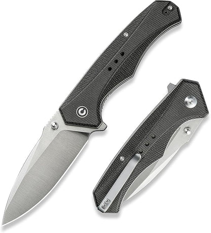 CIVIVI Photonix EDC Pocket Knife, Folding Knife with 3.7" 14C28N Blade Micarta Handle with Pocket Clip for Men Women, Camping Hiking Fishing Knife C23081B-3, Dark Green