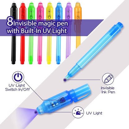16PCS Invisible Ink Spy Pen Magic Pens for Kids Magic Party Favors, Invisible Ink Pen for Writing Secret Message, Spy Party, Kids Party Favors