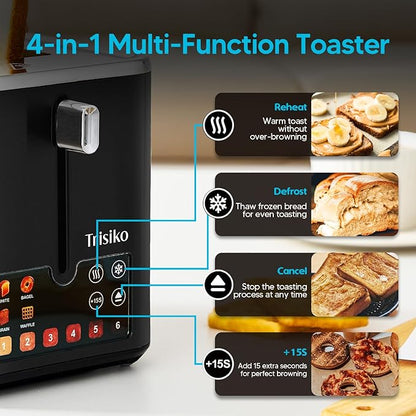 Trisiko® Touch Screen Toaster 2 Slice, Smart Toaster